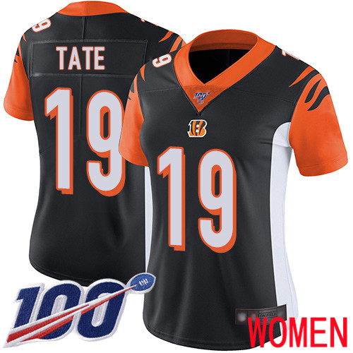 Cincinnati Bengals Limited Black Women Auden Tate Home Jersey NFL Footballl 19 100th Season Vapor Untouchable